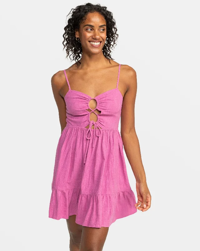 Jasmine Breeze Mini Dress - Rosebud Comfortable Zip-Up Mini Dress