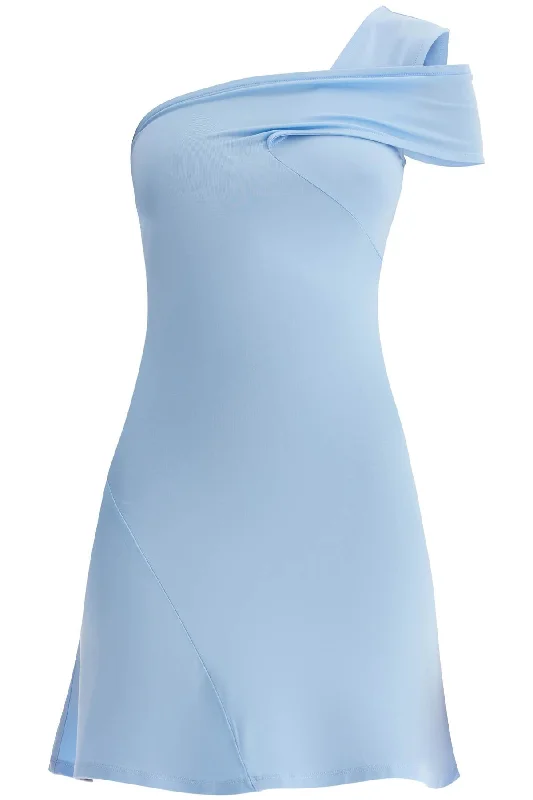 one-shoulder mini dress SD7803 BLUE Classic Casual Mini Dress