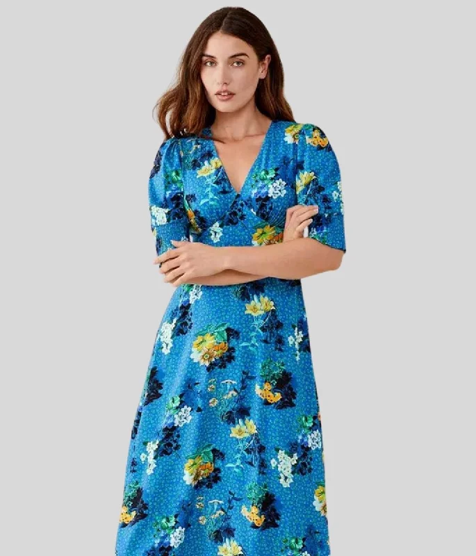 Deena Floral Midi Dress 8 10 Stylish Cold Shoulder Midi Dress