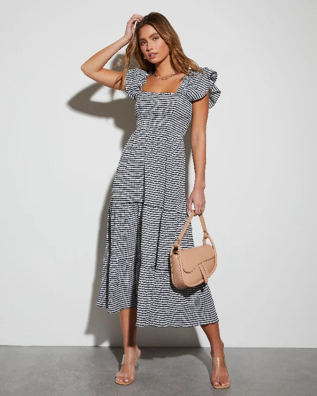 Fables Tiered Smocked Maxi Dress Fashionable High-Low Maxi Dress