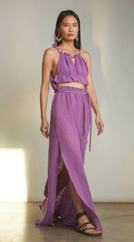 GAUZE MAXI DRESS Classic Strapless Maxi Dress