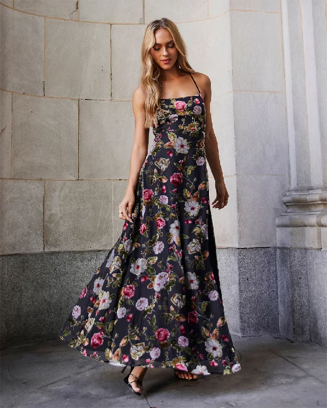 Jordie Floral Maxi Dress Cozy Spaghetti Strap Maxi Dress