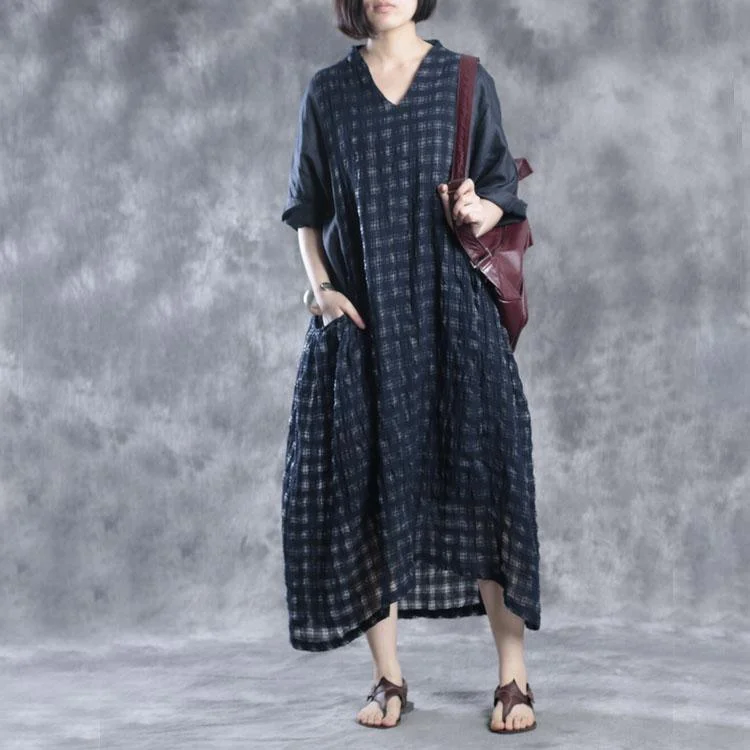 Navy maxi dresses linen dress two pices caftans Stylish One-Shoulder Maxi Dress