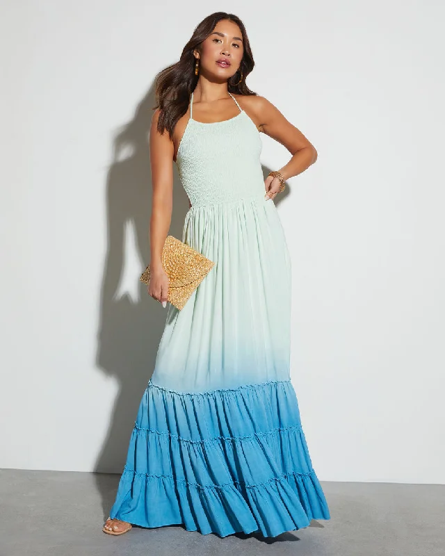 Ocean Breeze Tiered Maxi Dress Comfortable Bohemian Maxi Dress