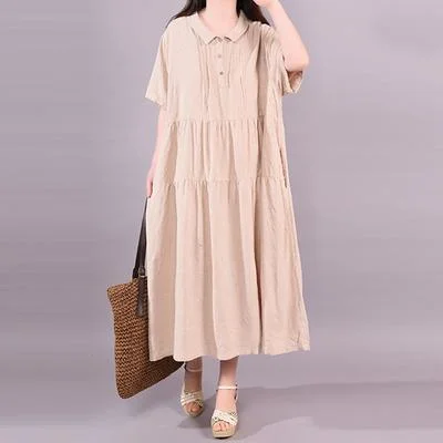 Organic Nude cotton clothes Women 2019 Summer Fashion Patchwork Maxi Dress Comfortable Fitted Maxi Dress