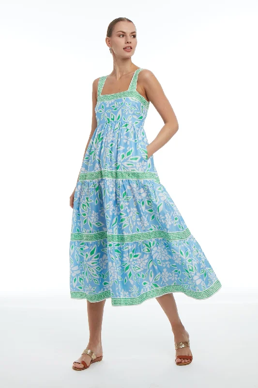 Patty Kim Cabo Maxi Dress - Blue Kaleidoscope Trendy A-Line Maxi Dress