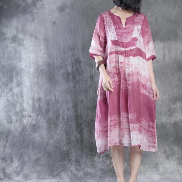 Pink linen caftans plus size linen dresses long maxi dress sundresses Cozy Ribbed Maxi Dress