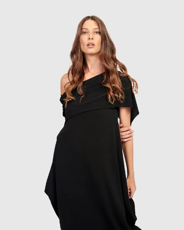 Savoir Maxi Dress, Black Comfortable Casual Maxi Dress