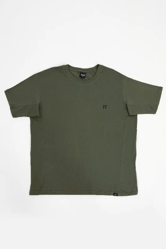 FF / Oversize T-shirt V-Neck T-Shirt Long Sleeve Cotton