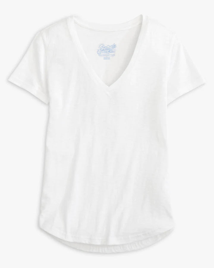 Southern Tide Audrey Sun Farer Short Sleeve V-Neck T-shirt Basic T-Shirt Crew Neck Short Sleeve