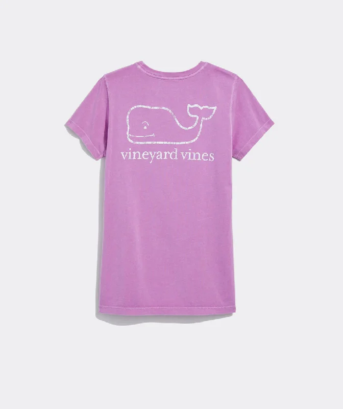 Vineyard Vines Garment Dyed Vintage Whale Short-Sleeve Pocket Tee Violet Polka Dot Checkered Tartan