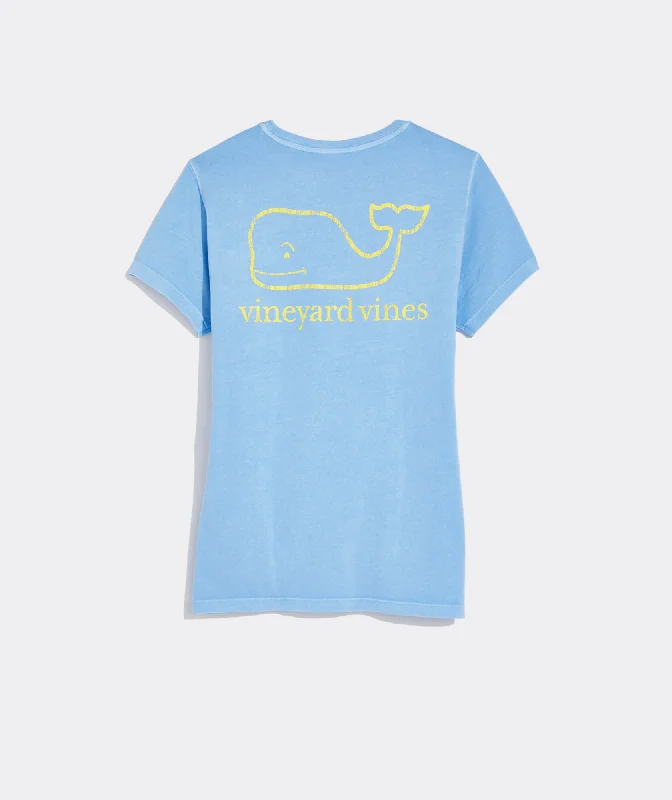 Vineyard Vines Garment Dyed Vintage Whale Short-Sleeve Pocket Tee Ocean Breeze Beaded Sequined Faux Fur