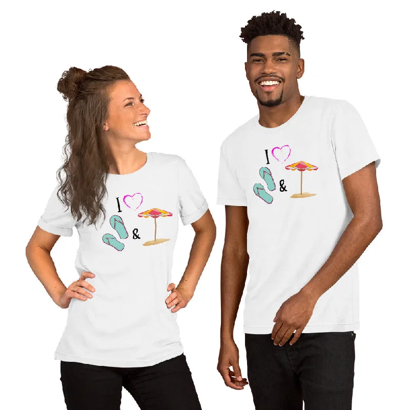 Flip Flops and Umbrella's Short-Sleeve Unisex T-Shirt Thin T-Shirt Open Front Quick Dry