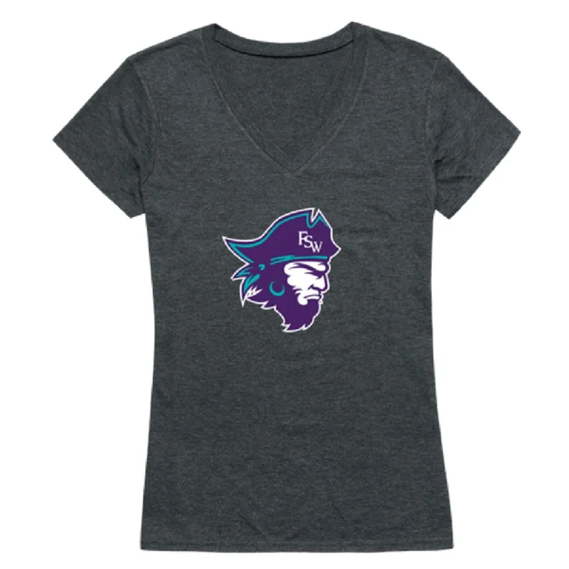 Florida SouthWestern State College Buccaneers Womens Cinder T-Shirt Nylon Fabric Polyester Fabric Spandex Fabric