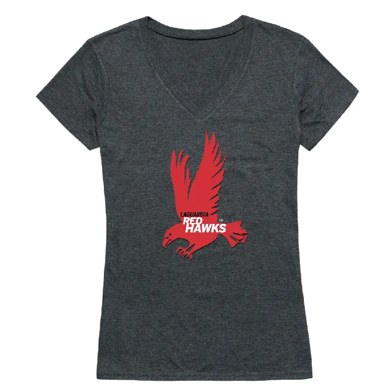 LaGuardia Community College Red Hawks Womens Cinder T-Shirt Layered Multi-layer Single Layer