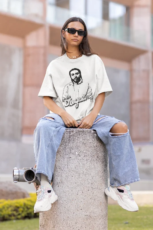 Post Malone You're Disgusting Black Print Unisex Oversized T-shirt Zippered Buttoned Snapped