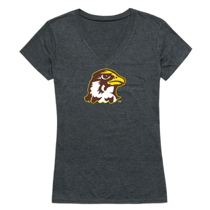 Quincy University Hawks Womens Cinder T-Shirt Lace Blend Ribbed Blend Corduroy Blend