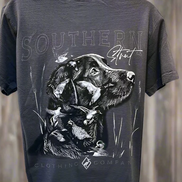 Southern Strut Bird Hunter Short Sleeve Tee on Comfort Colors 100% Cotton Mens or Womens Chenille Brocade Lace