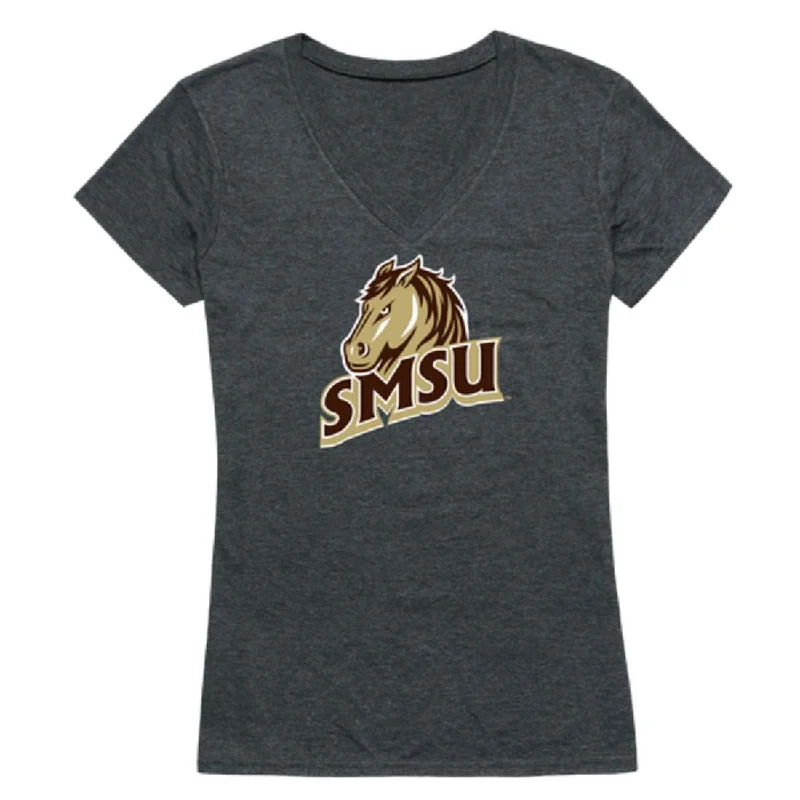 Southwest Minnesota State University Mustangs Womens Cinder T-Shirt Mesh Blend Leather Blend Suede Blend