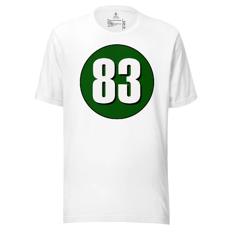 Unisex t-shirt: White on Hunter Green 83 Polka Dot Checkered Tartan