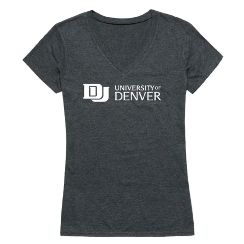 University of Denver Pioneers Womens Cinder T-Shirt Collared Crew Neck Turtle Neck