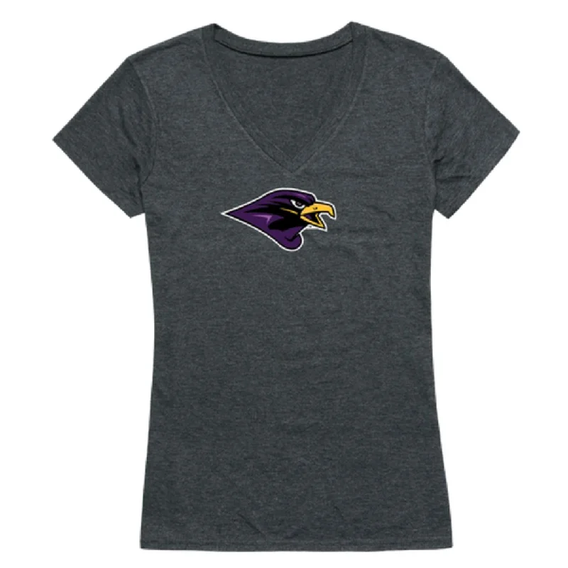 University of Montevallo Falcons Womens Cinder T-Shirt Notch Collar Peter Pan Collar Cowl Neck