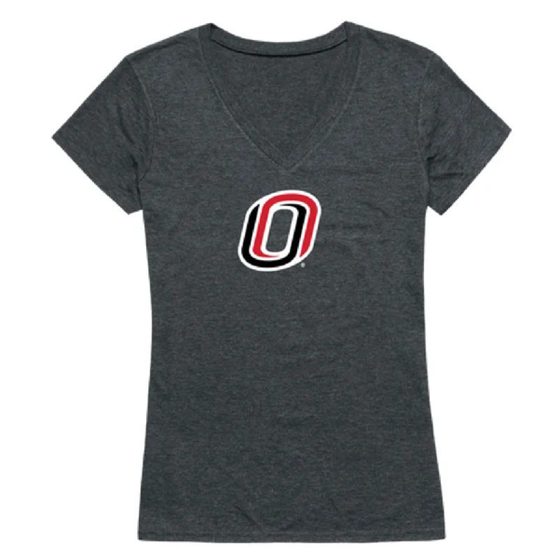 University of Nebraska Omaha Mavericks Womens Cinder T-Shirt Houndstooth Herringbone Solid