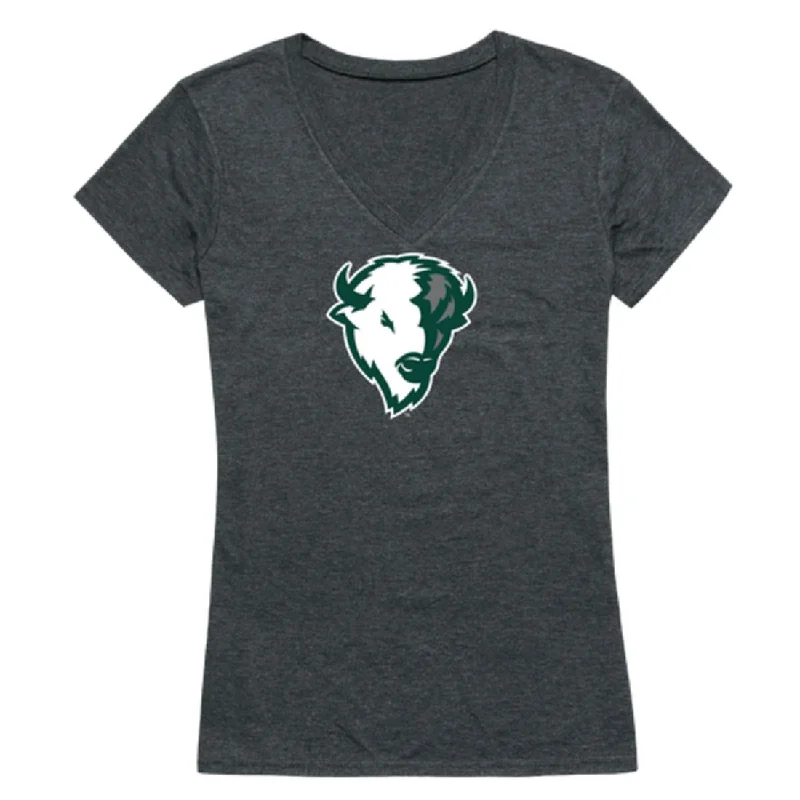 Williston State College Tetons Womens Cinder T-Shirt Notch Collar Peter Pan Collar Cowl Neck