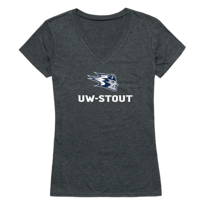 Wisconsin Stout Blue Devils Womens Cinder T-Shirt Polka Dot Checkered Tartan