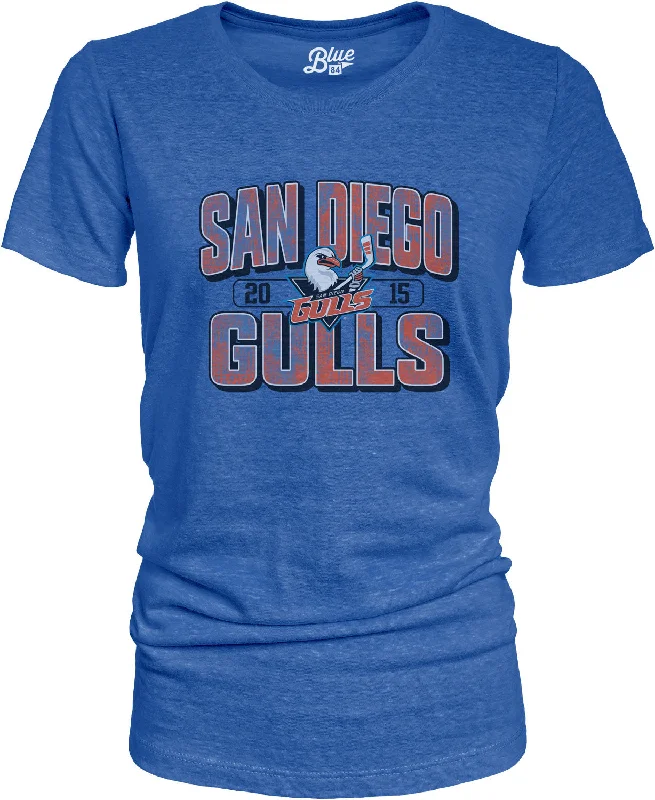 Women's San Diego Gulls After Market Tee Beaded Sequined Faux Fur