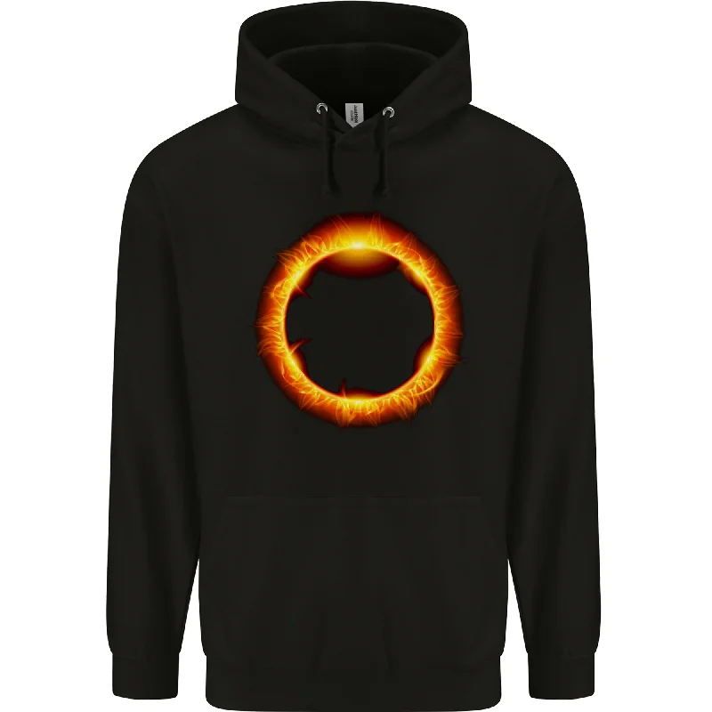 A Solar Eclipse Mens 80% Cotton Hoodie Hoodie with Earth Tones Natural Calm