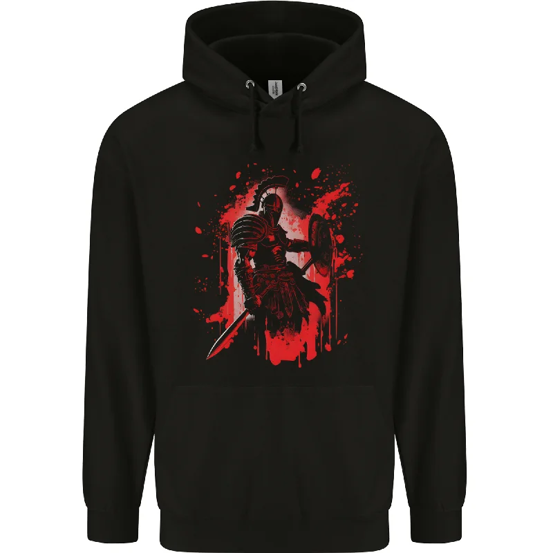 A Spartan Gladiator Bodybuilding MMA Fantasy Mens 80% Cotton Hoodie Hoodie with Raw Hem Edgy Unfinished