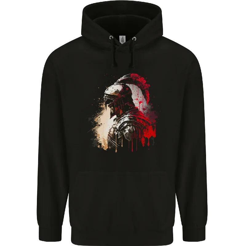 A Spartan Gladiator Bodybuilding MMA Mens 80% Cotton Hoodie Hoodie with Distressed Vintage Worn