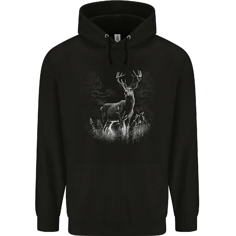 A Stag Deer Mens 80% Cotton Hoodie Hoodie with Slim Fit Tailored Modern