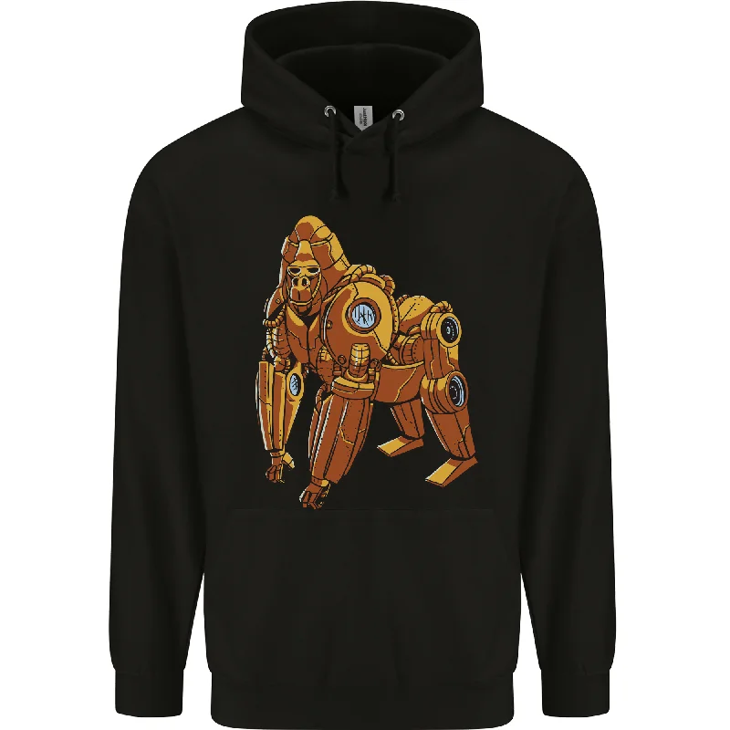 A Steampunk Gorilla Ape Mens 80% Cotton Hoodie Hoodie with V-Neck Classic Versatile