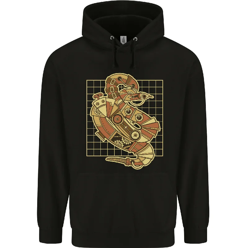 A Steampunk Snake Reptiles Mens 80% Cotton Hoodie Hoodie with Drop Shoulder Relaxed Streetwear