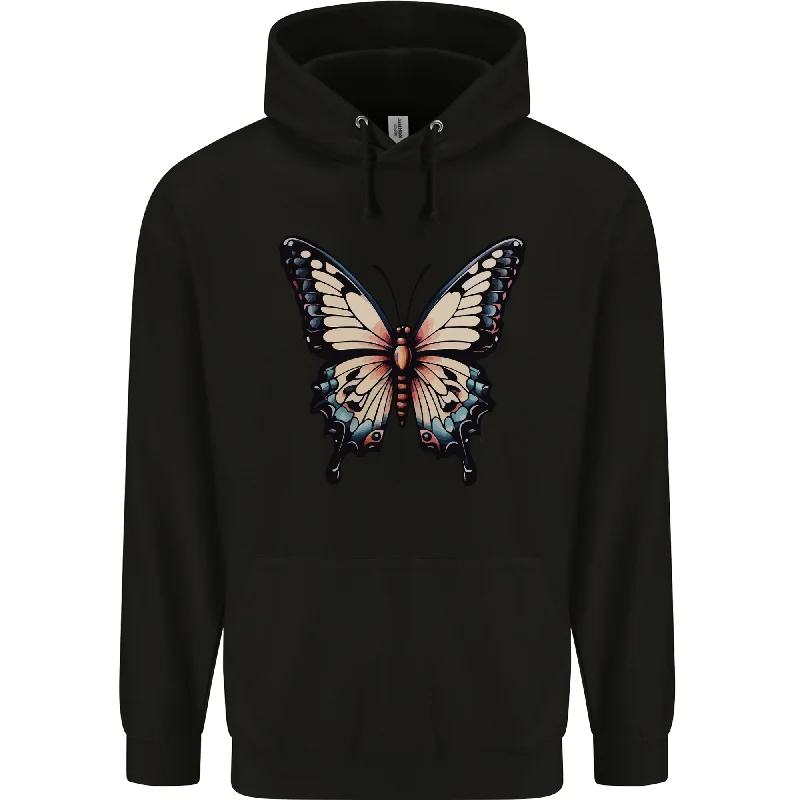 A Stunning Butterfly Mens 80% Cotton Hoodie Hoodie with Monochrome Minimalist Simple