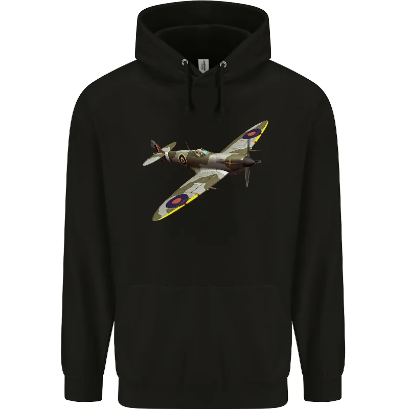 A Supermarine Spitfire Flying Solo Mens 80% Cotton Hoodie Hoodie with Hem Elastic Stretchable Comfortable