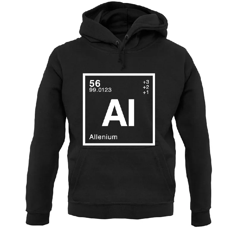 Allen - Periodic Element Unisex Hoodie Hoodie with Back Slit Movement Comfort