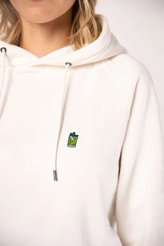 Gin Basil Smash | Bestickter Bio-Baumwoll Frauen Hoodie Hoodie with Front Slit Layering Stylish