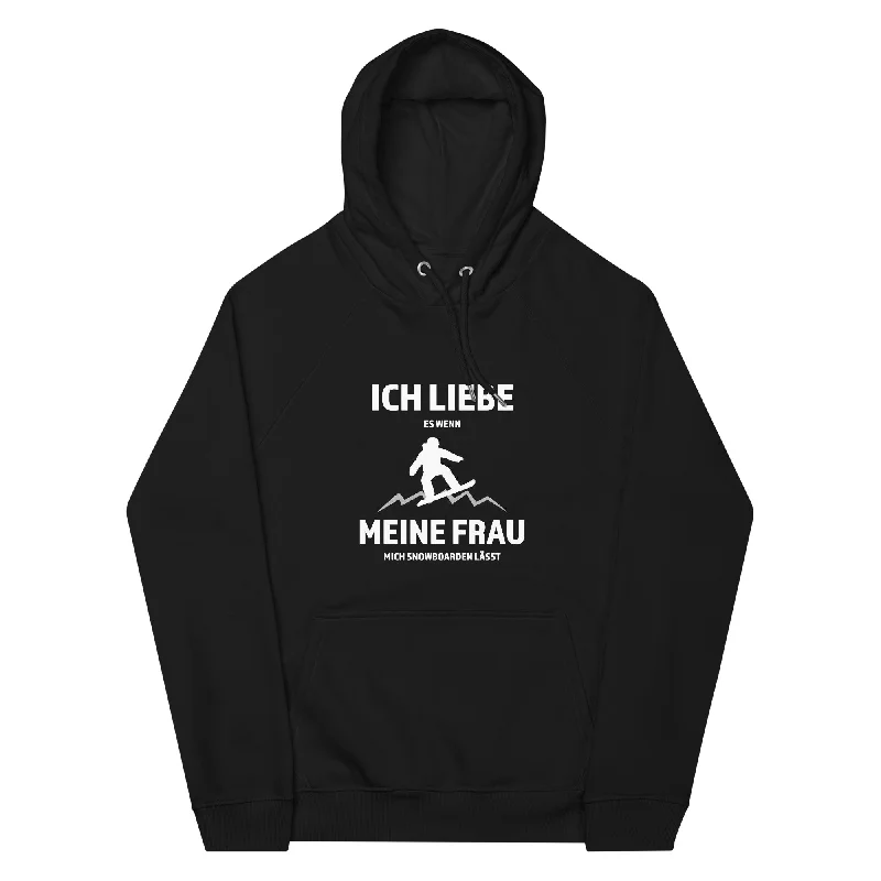 Ich liebe meine Frau - Snowboarden - Unisex Premium Organic Hoodie Hoodie with Drawstring Waist Adjustable Fitted