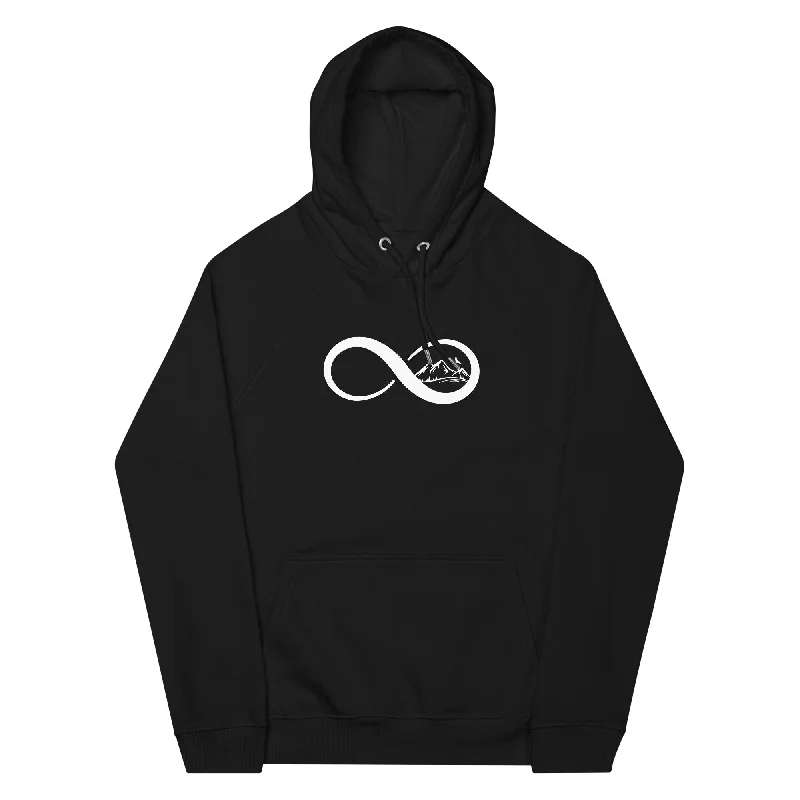 Infinity and Mountain - Unisex Premium Organic Hoodie Hoodie with High-Low Hem Asymmetrical Trendy