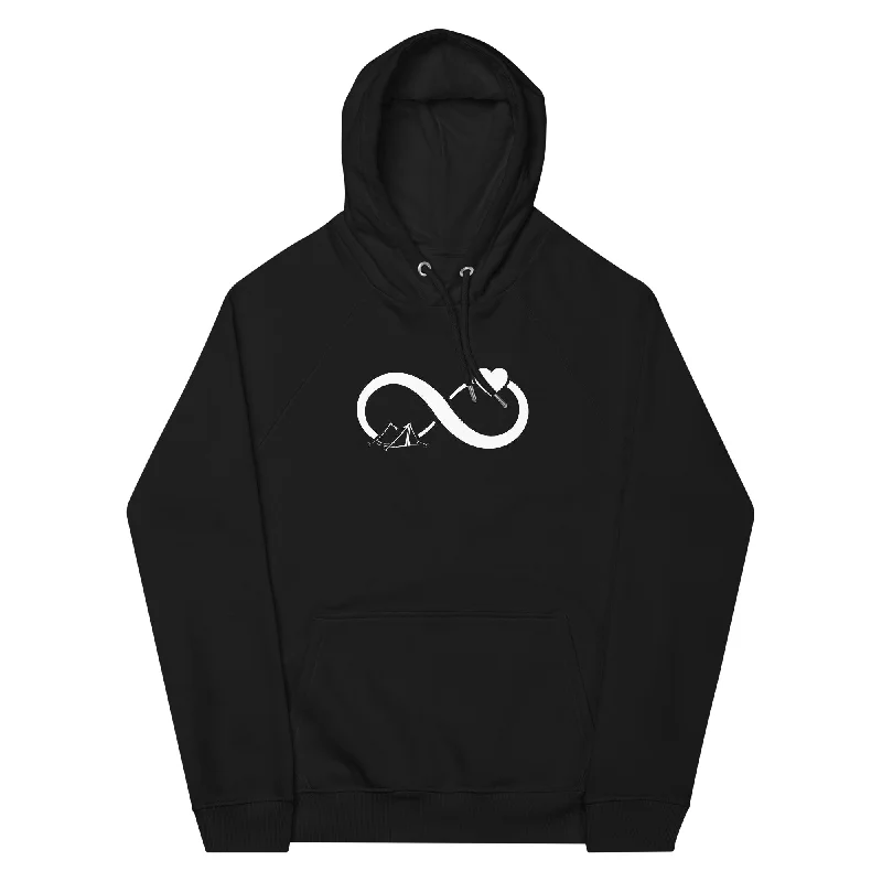 Infinity Heart and Camping 1 - Unisex Premium Organic Hoodie Hoodie with Half-Zip Sporty Casual