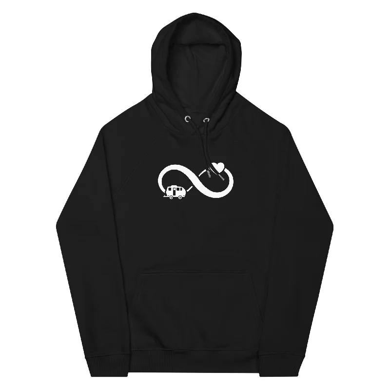 Infinity Heart and Camping 2 - Unisex Premium Organic Hoodie Hoodie with Zipper Placket Modern Functional