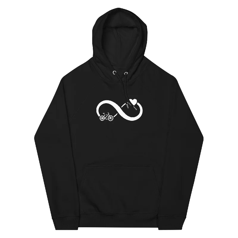 Infinity Heart and E-Bike - Unisex Premium Organic Hoodie Hoodie with Monochrome Minimalist Simple