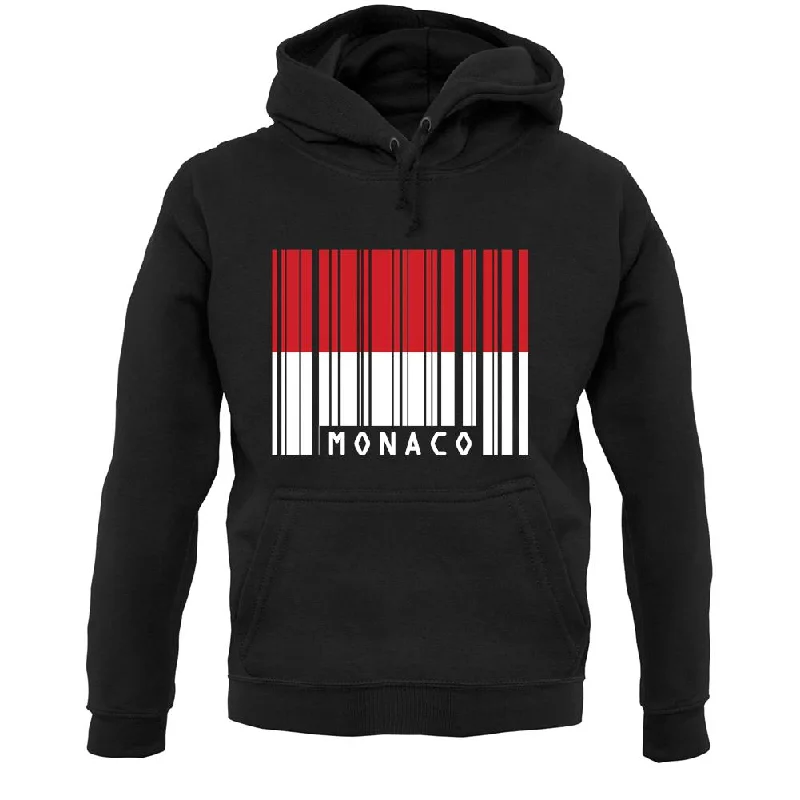 Monaco Barcode Style Flag Unisex Hoodie Hoodie with Tie-Dye Psychedelic Retro