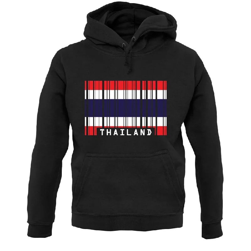 Thailand Barcode Style Flag Unisex Hoodie Hoodie with Slim Fit Tailored Modern