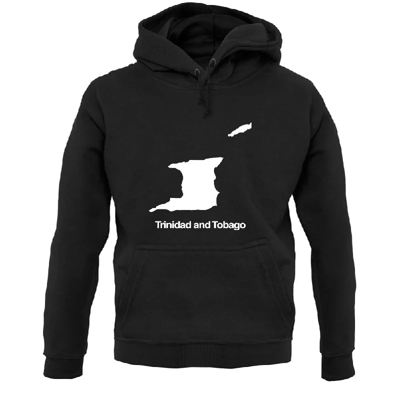 Trinidad And Tobago Silhouette Unisex Hoodie Hoodie with Hidden Zipper Minimalist Clean