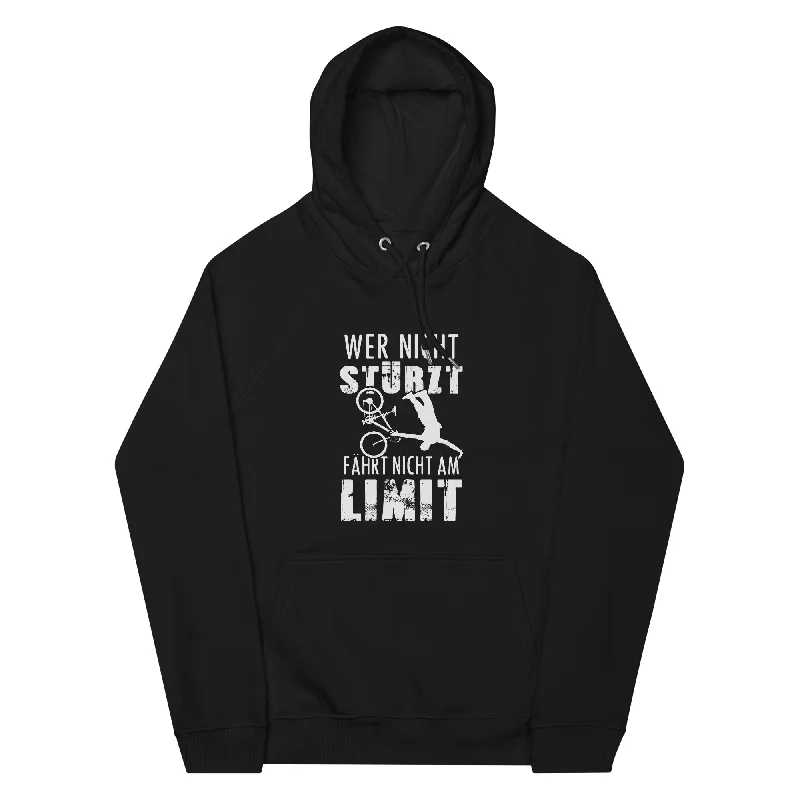 Wer nicht stürzt - fährt nicht am Limit - Unisex Premium Organic Hoodie Hoodie with Lace Feminine Delicate