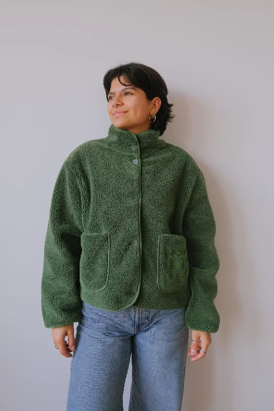 fleece jacket - kourtney - cactus Stand-Up Collar Roll-Neck Collar Turtle Neck